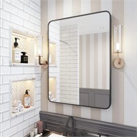 ATHETOP Contemporary Brushed Metal Wall Mirror |