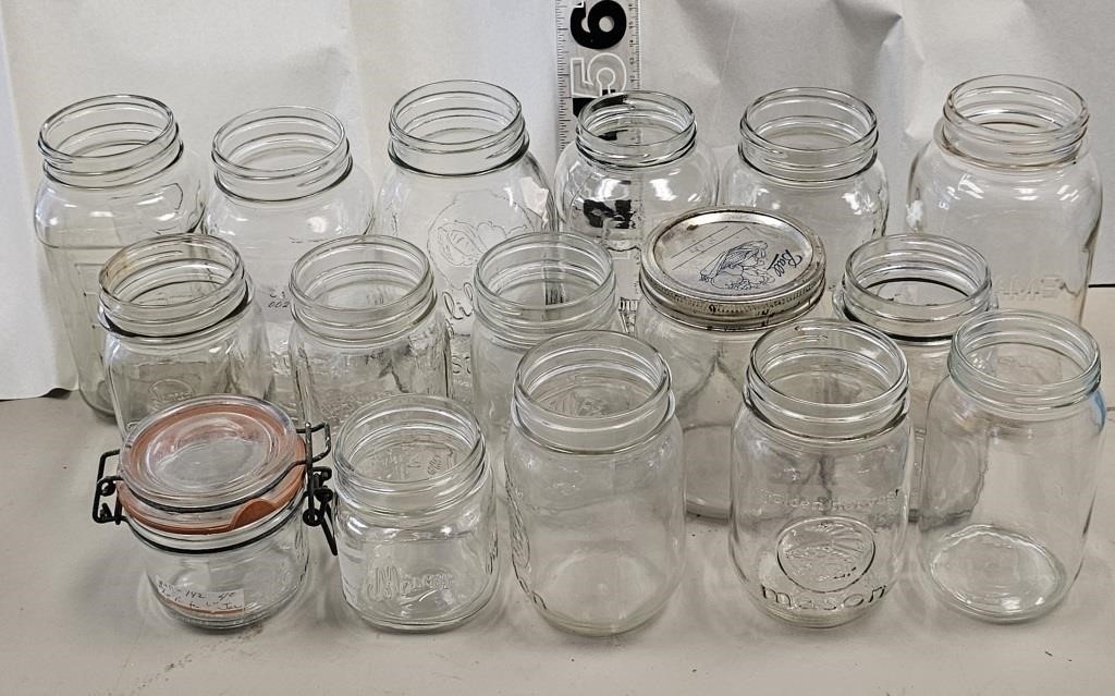 Lot of Assorted Canning Jars