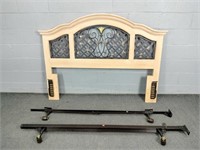 Queen / Full Wooden Headboard W Rails