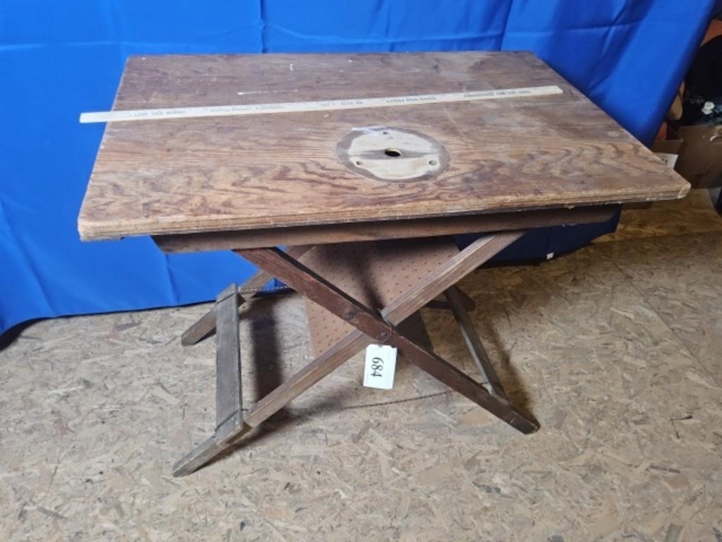 Classical wooden work table.