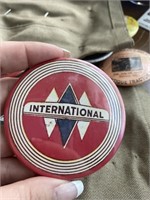 Large vintage international tractor button