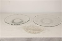 TRIO OF GLASS PLATTERS