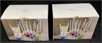 2 BOXES BELKS COLORED GLASS SETS
