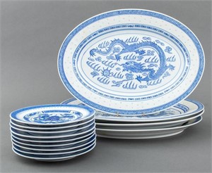 Chinese Blue and White Canton Style Dishes, 13