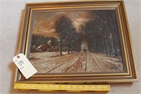 J. Sartin winter painting original oil on canvas