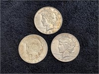 3 - 1935 silver dollars