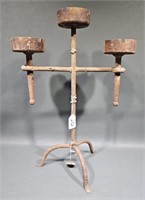 ANTIQUE WROUGHT IRON CANDELABRA