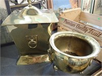 2 BRASS ASH PAILS