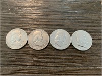 (4) 1962 Franklin Half Dollars