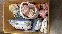 Large box lot of Easter decorations, including