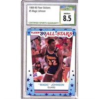 1989 Fleer Sticker Magic Johnson Csg 8.5