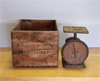 Wood Crate,  Old Weigh Scale