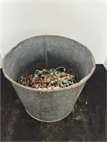 Vintage Sap Bucket Filled With Stone Necklaces