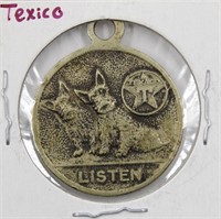 Vintage Texaco Listen Scottie Pendant Utica NY