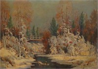 1942 Ernest Fredericks Winter Scene O/C