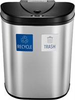 Insignia - 18 Gal. Automatic Trash Can with Recycl