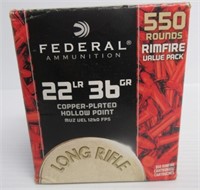 (550) Federal 22 LR 36 Grain copper Plated Hollow