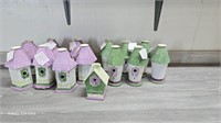 Tin Bird House Candle Holders