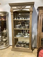 Beautiful silver leafed with ornate curio cabinet