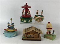 Vintage & Newer Wooden Music Boxes & Collectibles