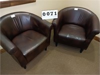 2x Brown Side Lobby Chairs