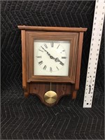 Wood Wall Clock with Pendulum