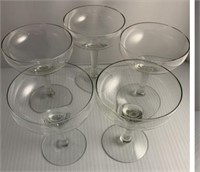 5-Pcs Coupe Glasses, 10 oz Classic Martini