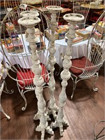 Antiqued Metal Floor Standing Candle Holder