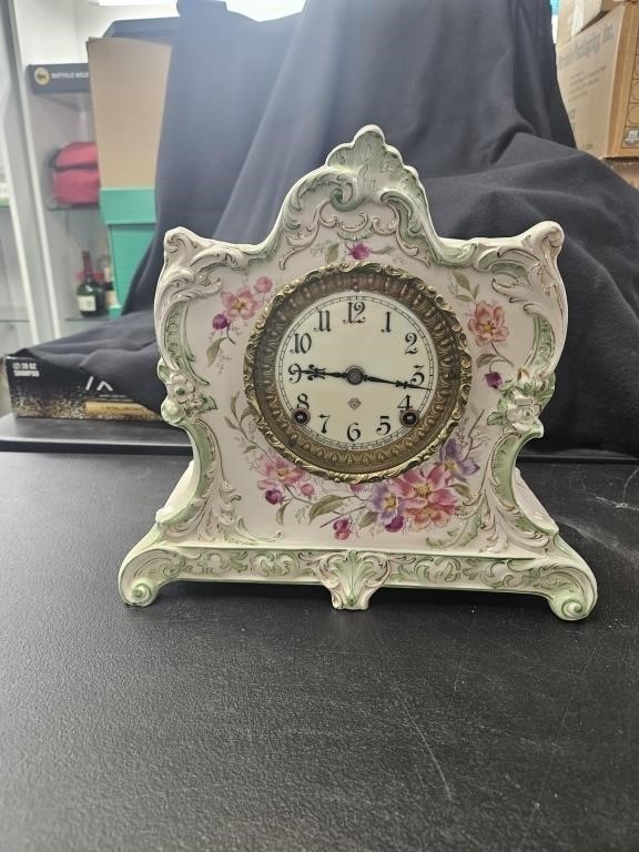 Antique Royal Bonn porcelain  Ansonia Clock