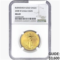 2008-W $25 1/2oz. Gold Eagle NGC MS69 Burnished