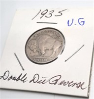 1935 Double Die Obverse Buffalo Nickel