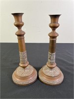 Hammered Copper Candle Sticks (2)