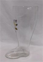 Gerrenhauler German glass beer boot, 13.5" tall