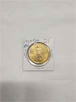 1927 Saint-gaudens $20 Gold Piece Unc
