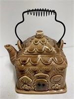 Vintage Ceramic Gingerbread House Teapot  k