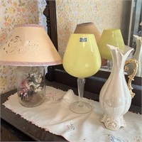 Alrose Glass Compote, Lamp, Vase