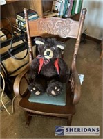 CHILD'S ROCKER AND TEDDY BEAR