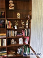 CONTENTS OF SHELF: BOOKS, TENNIS PLAYERS, ANNIVERS