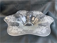 Vintage Etched Frosted Flared 12'' Bowl