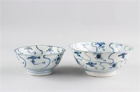 16/17th Century China Minyao B&W Porcelain Bowls