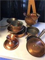 Collection of copper pots