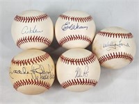 (5) AUTOGRAPHED BASEBALLS - KALINE - RYAN