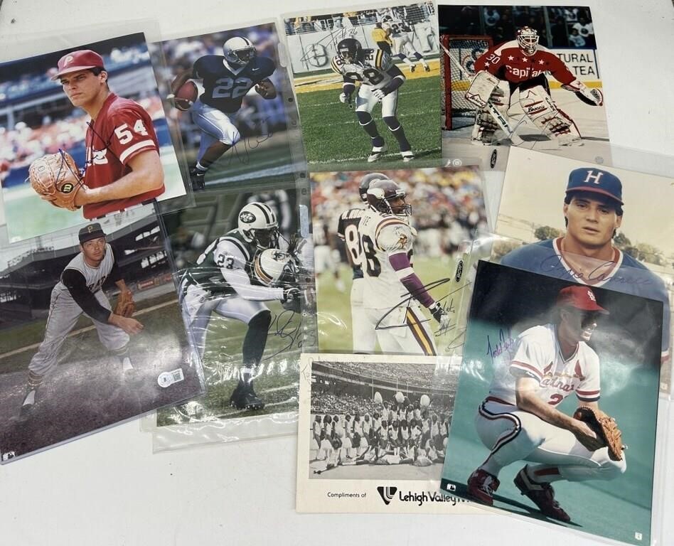 (10) Autographed Mixed Sports 8X10 Photographs