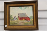 Framed oil painting by Francis Clark Brown