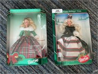 Two Happy Holidays Gala Barbies 1994 & 1995