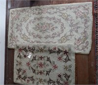 (2) floral hook scatter rugs