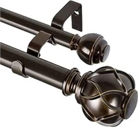 KAMANINA 1 Inch Double Curtain Rods 72 to 144