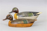 Torry Ward Pair of Green Winged Teal Duck Decoys,