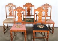 Vintage Needlepoint Seat Dining Chairs