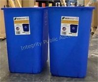 Recycling Waste Basket Blue  7 Gallon 2 Count